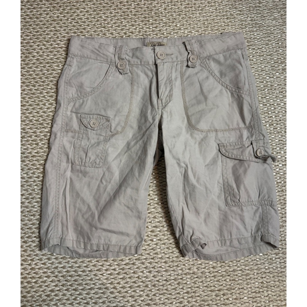 Be Bop Khaki Ripstop Cargo Capri Y2K Shorts Size 5 Low Rise Utility Gorpcore